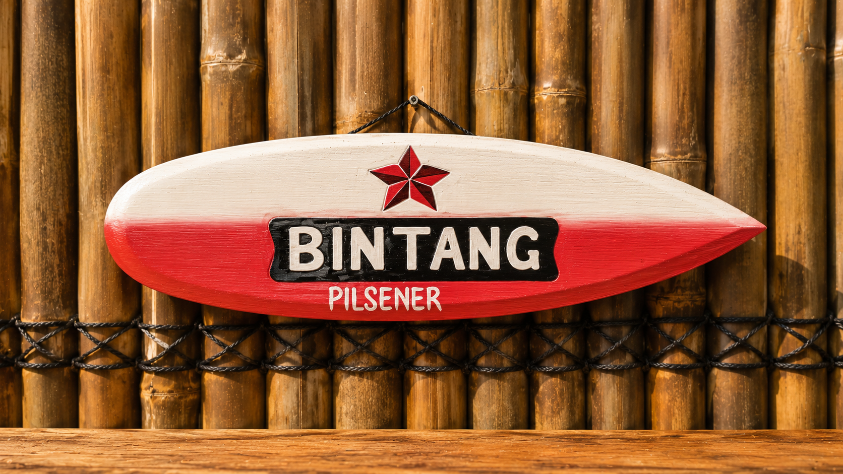 Planche Bintang sculptée et peinte à la main